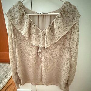 Loft V-Neck Long Sleeve Blouse ~ Size Medium
